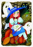 Cinderella postcard, Witch postcard, pumpkin postcard