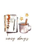 cozy day card, autumn cozy day card