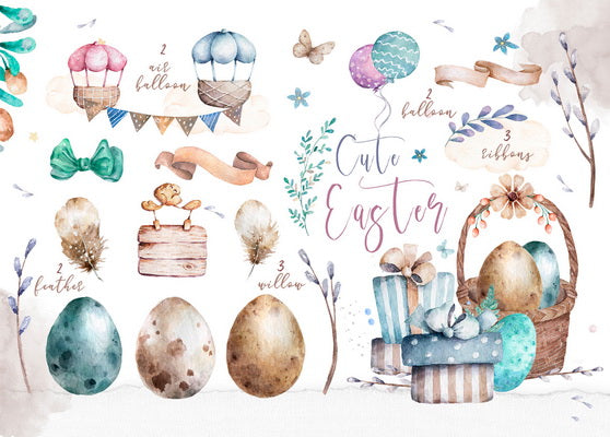cute easter card, card with easter elements
