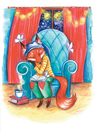fox card, winter fox card