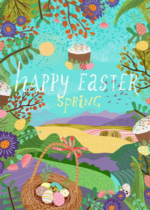 happy easter postcard, Happy Easter Day postcard, Happy Easter spring postcard