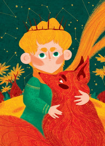 little prince postcard, little prince and fox postcard, postcard sale, cheap postcards for sale
