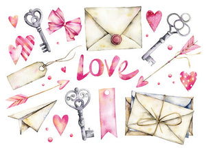 valentine postcard, Love letters card,  Love letters valentine