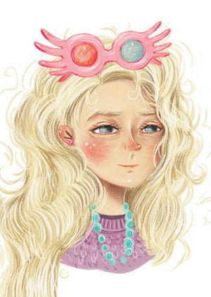 luna lovegood postcard, harry potter postcard, luna postcard