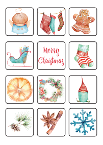 small christmas stickers, christmas stickers, merry christmas stickers for cards