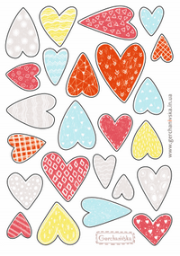 Stickers with Hearts, heart stickers