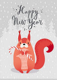 happy New Year's set of postcards, New Year postcards, winter holidays set of greeting cards