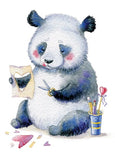 panda card, postcard with a panda, panda postcard