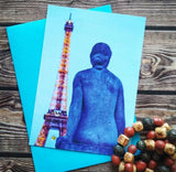 Postcard "The Eiffel Tower. Unusual view"