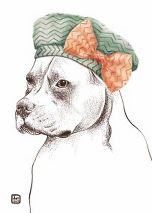Pete Bull Terrier postcard, Pete Bull postcard, dog postcard