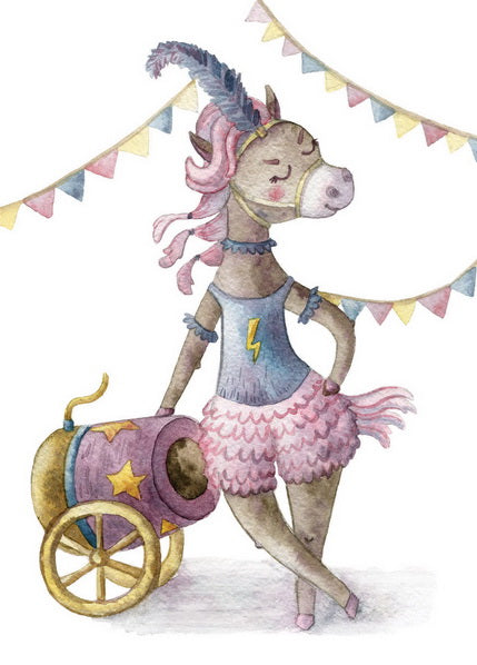  Postcard circus horse