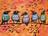 autumn postcard, fall postcard, ravens postcard