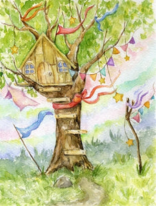 postcard tree house, home postcards