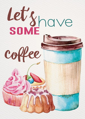 coffee postcard, coffee card, white coffee postcard