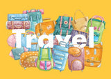 travel postcard, travel postcards, backpacks postcard