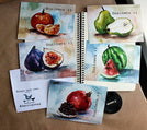fruit postcards, set of fruit postcards